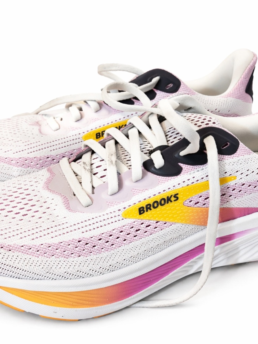 Brooks Women’s White, Pink & Yellow Running Sneakers